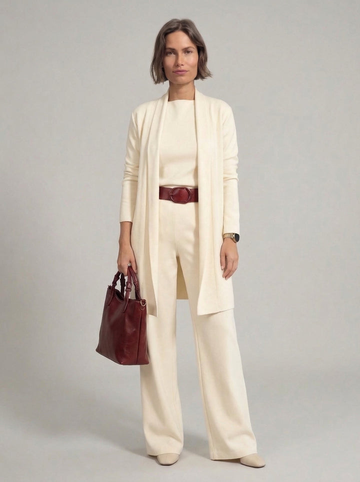 Ensemble Elena – Cardigan Long, Top et Pantalon