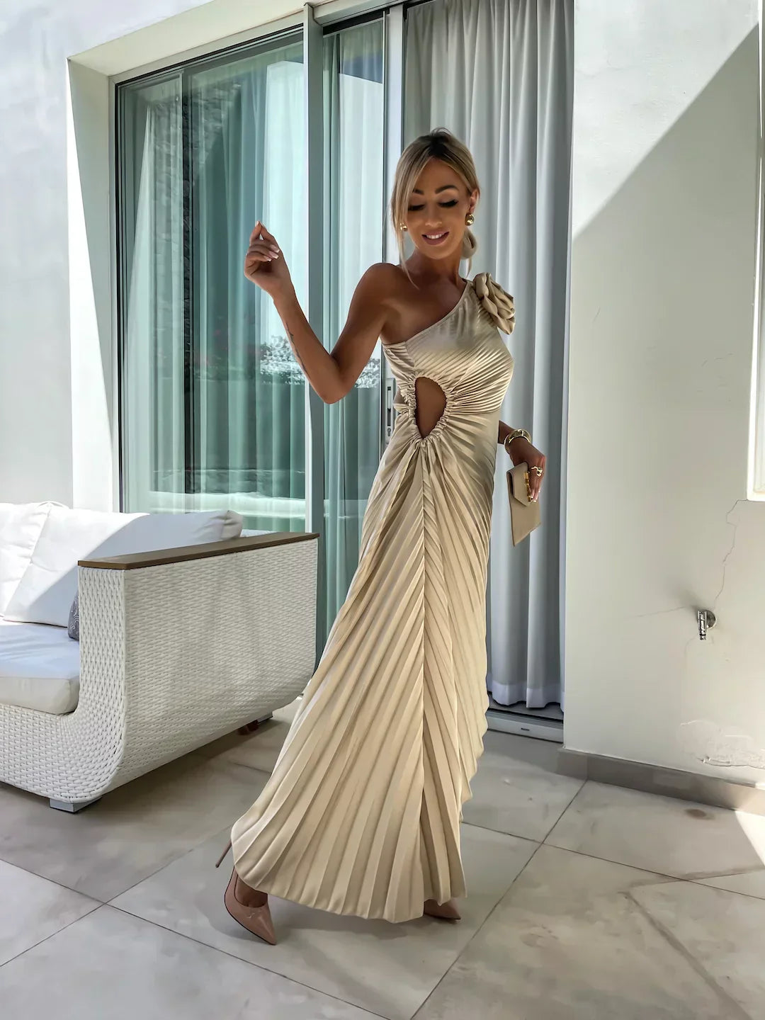 Lizbeth - Robe Maxi à Épaules Dénudées Fleurie