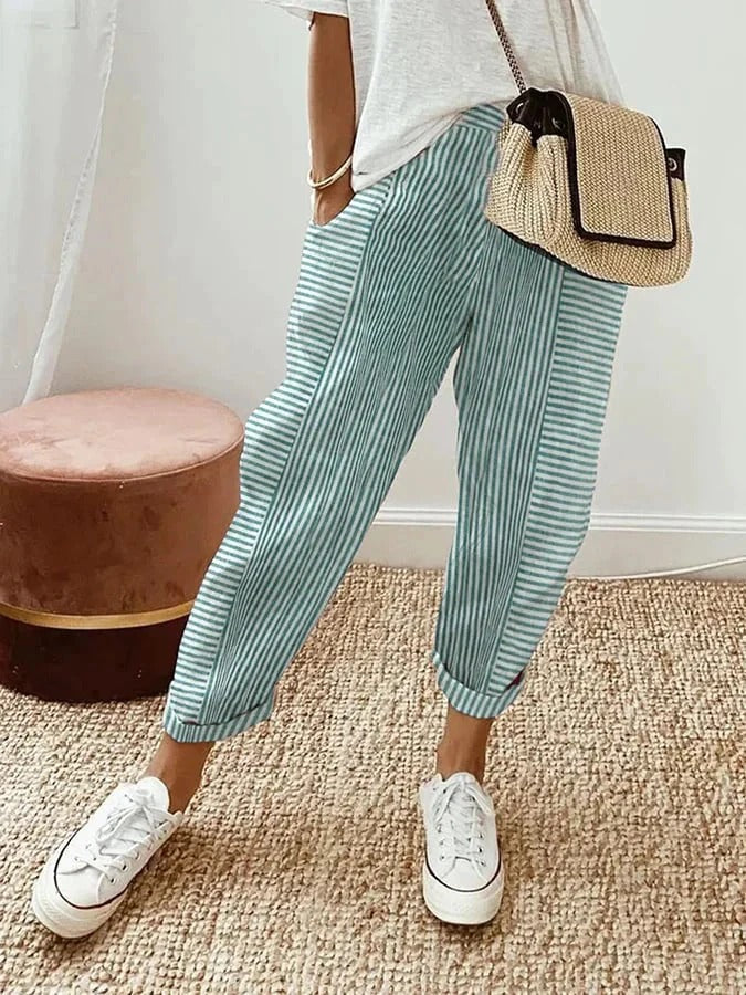 Lisa | Pantalon en Coton Rayé