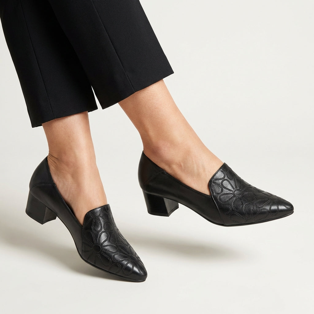 Sonya | Ballerines en Cuir Souple Brodées