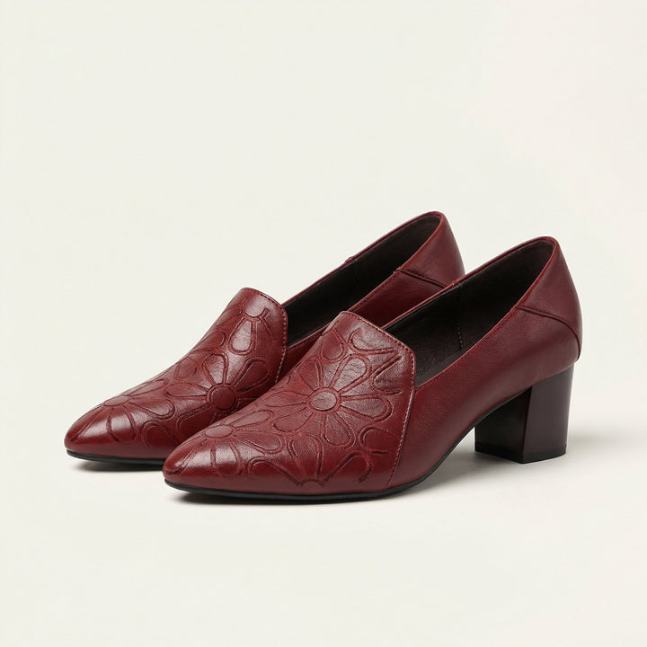 Sonya | Ballerines en Cuir Souple Brodées