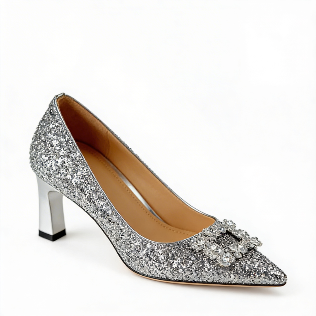 Magdalena | Chaussures à talons orthopédiques avec brocart