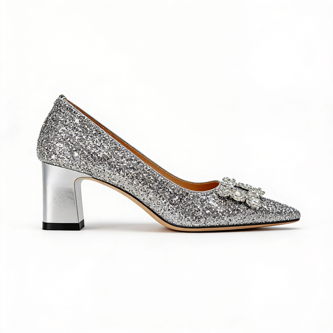Magdalena | Chaussures à talons orthopédiques avec brocart