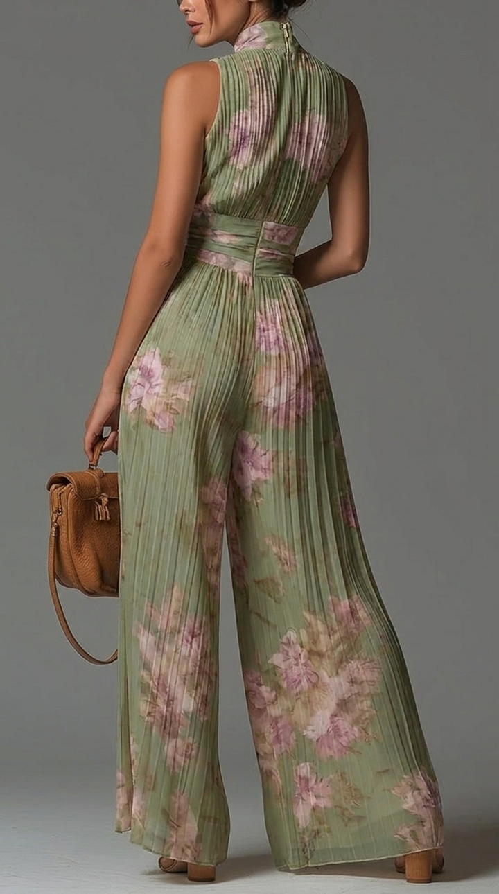 Jumpsuit Zsófia - Chiffon plissé floral