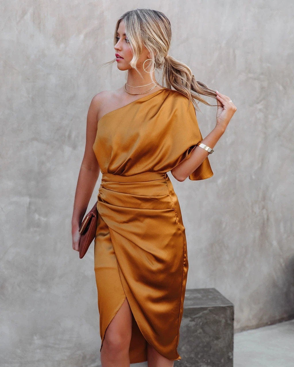 Tamari™ | Élégante Robe Midi en Satin