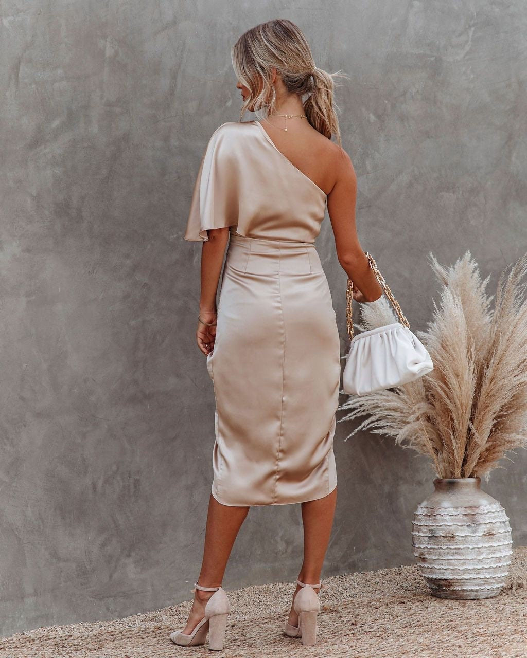 Tamari™ | Élégante Robe Midi en Satin