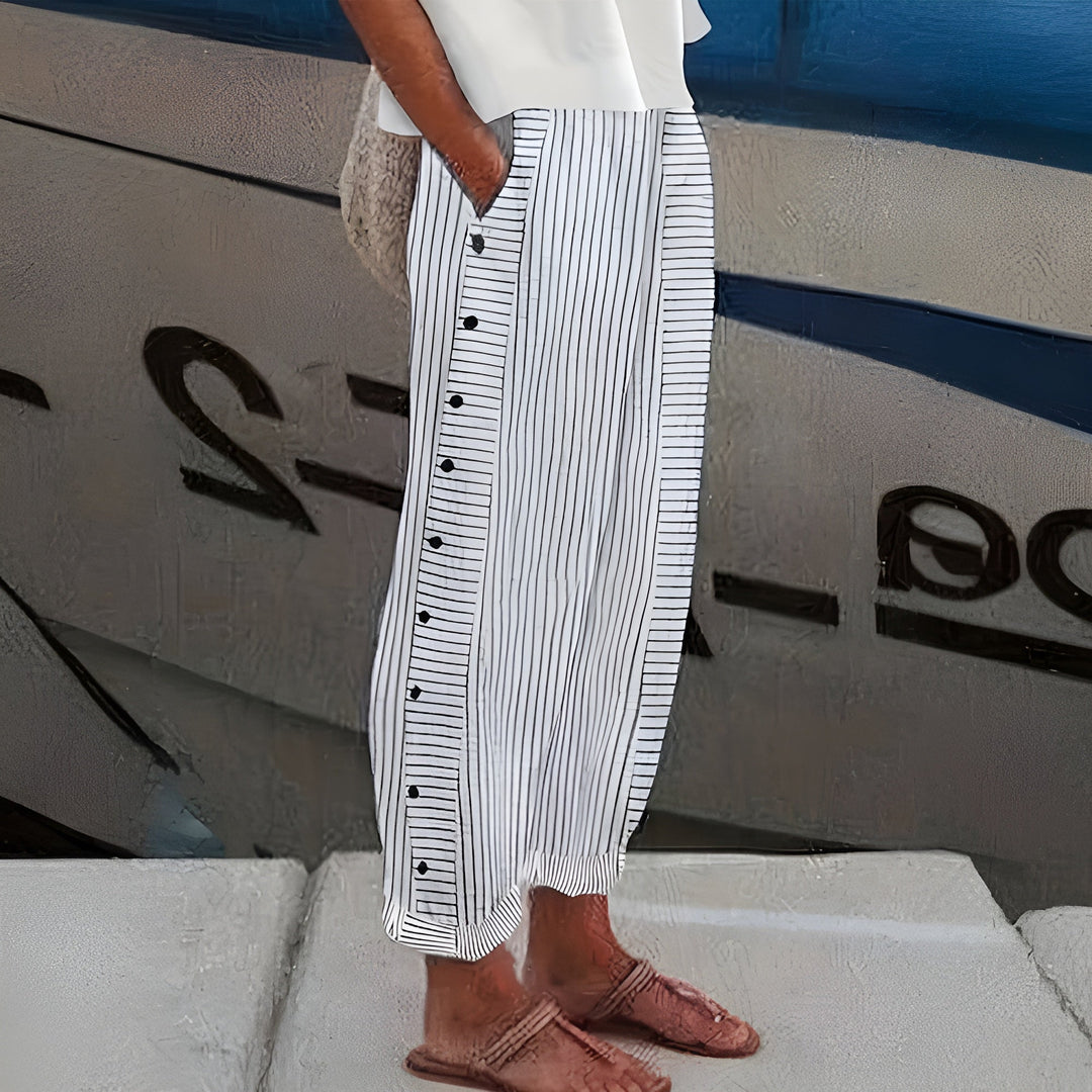 Dagny | Pantalon Rayé d'Été Élégant