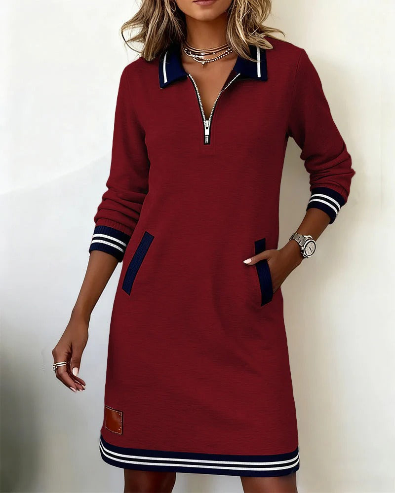 lucas & Léa Paris|Robe Chic À Manches Longues En Coton
