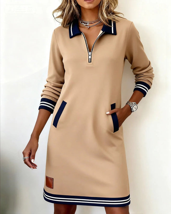 lucas & Léa Paris|Robe Chic À Manches Longues En Coton