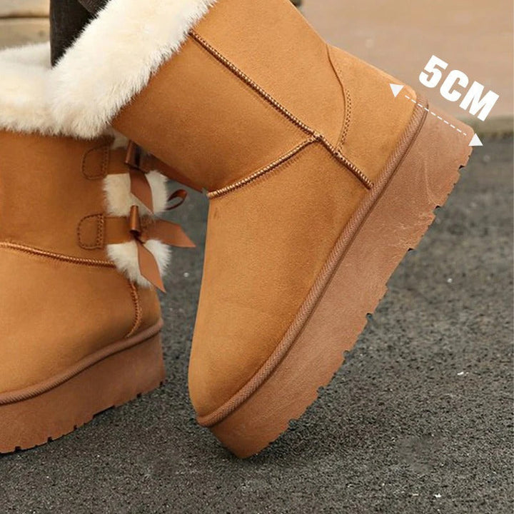 Lía - Bottes de neige avec nœud et doublure chaude