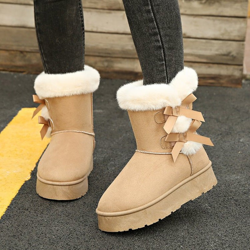 Lía - Bottes de neige avec nœud et doublure chaude