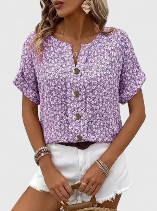 Sabine - Haut Floral Élégant d'Été