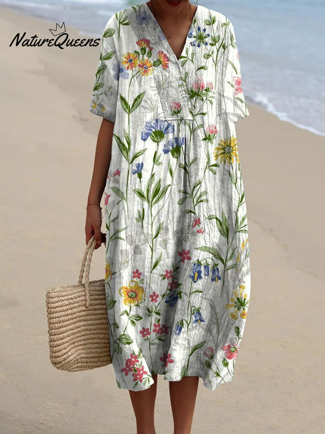 Robe Décontractée Florale Vintage pour Femmes