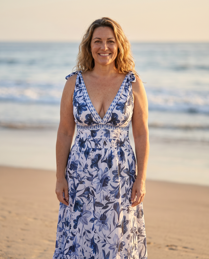 Ensemble Robe de Bain Florale Ventre Plat