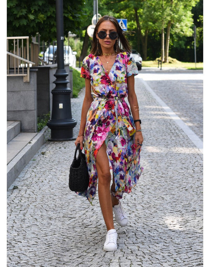 Talia™ | Robe florale élégante à décolleté en V