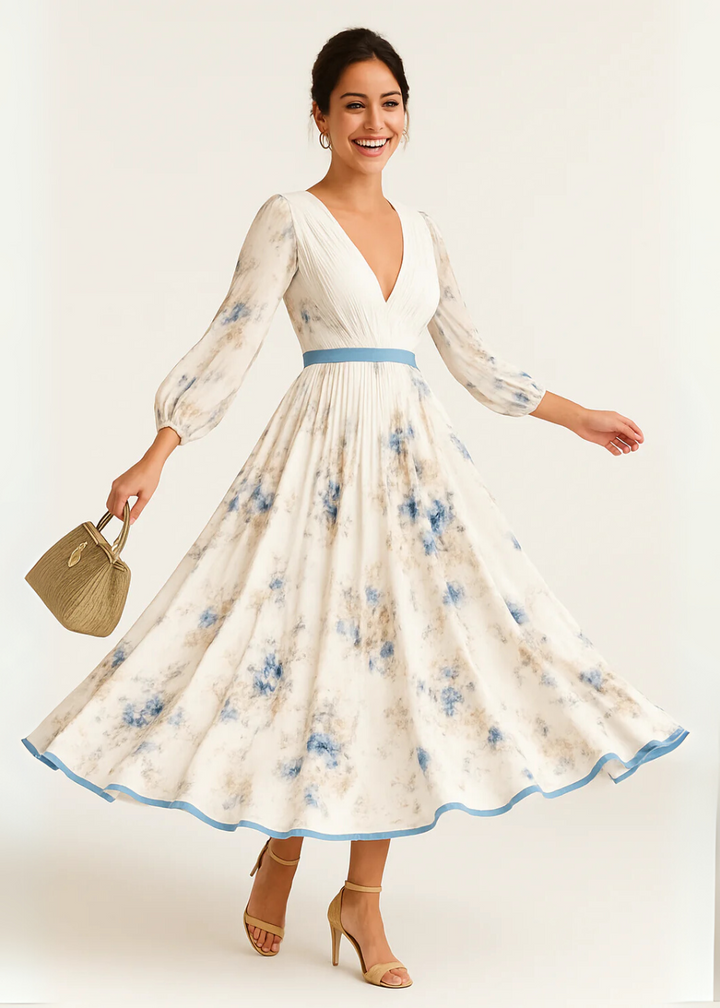 Paz™ | Robe Maxi Plissée Florale Intemporelle