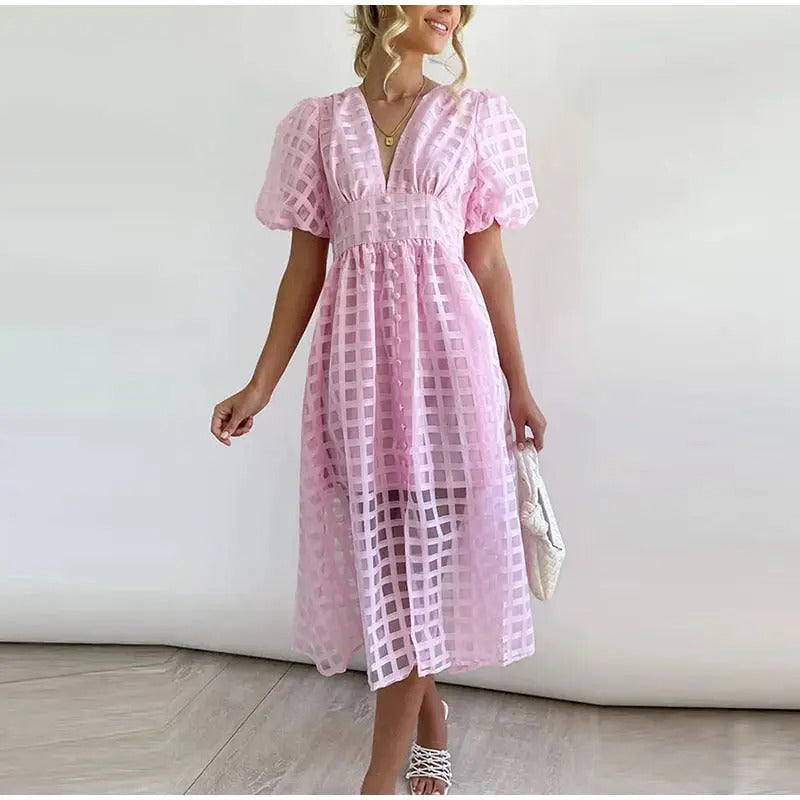 Julia - Robe Midi Élégante d'Été