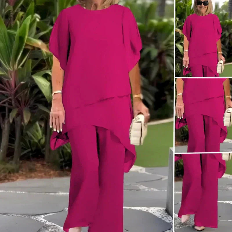 Harper | Ensemble élégant irrégulier de haut et de pantalon