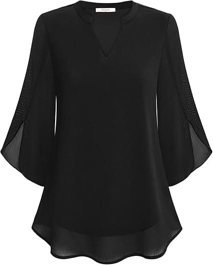 Claudia – Blouse en chiffon avec décolleté en V