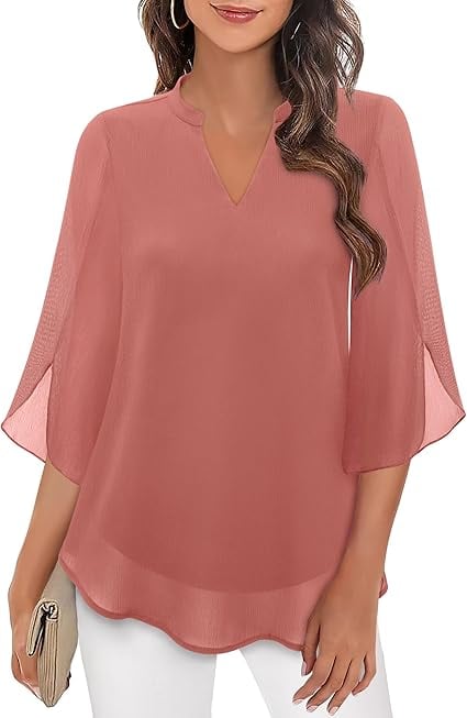 Claudia – Blouse en chiffon avec décolleté en V