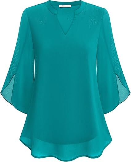 Claudia – Blouse en chiffon avec décolleté en V