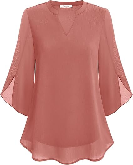 Claudia – Blouse en chiffon avec décolleté en V