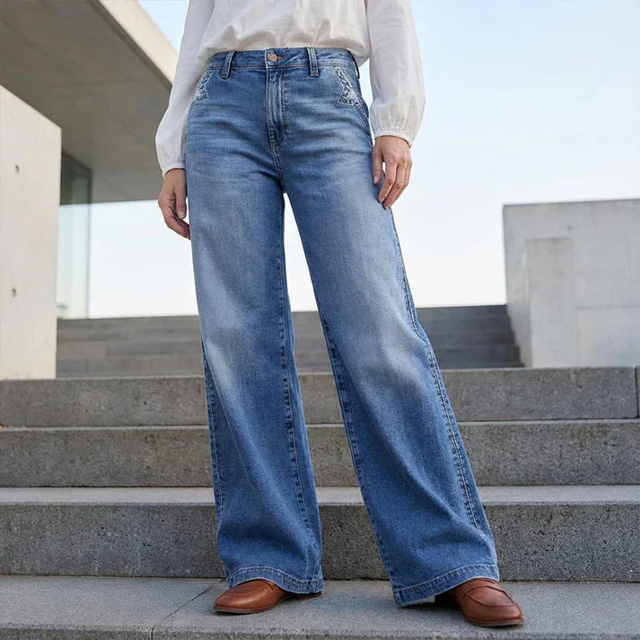 Paula – Jeans taille haute et jambe large