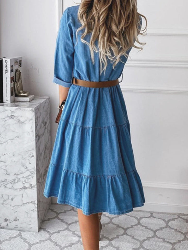 Barbara | Robe en Jean Élégante Décontractée