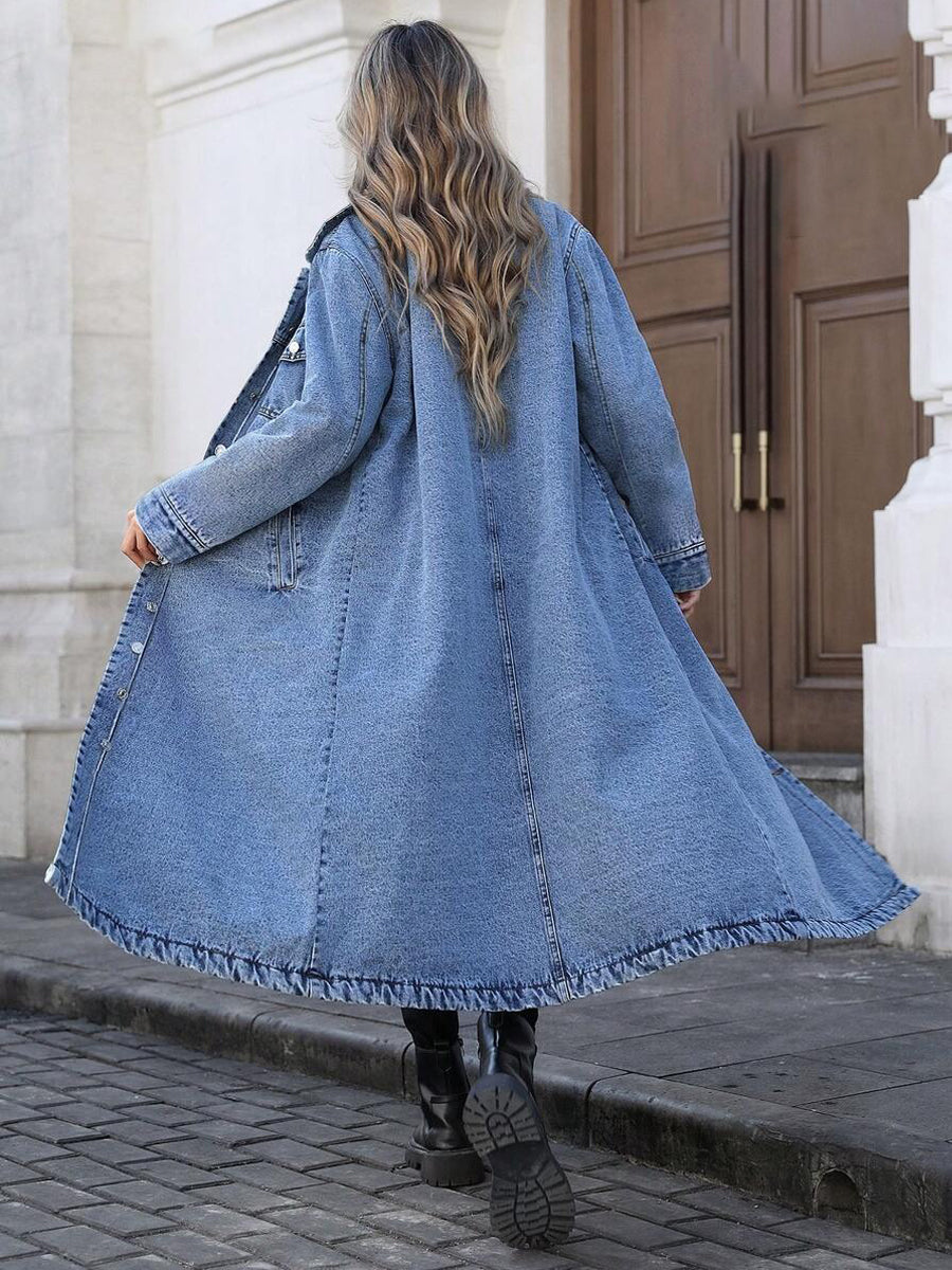 Maya | Veste en Jean Longue Élégante