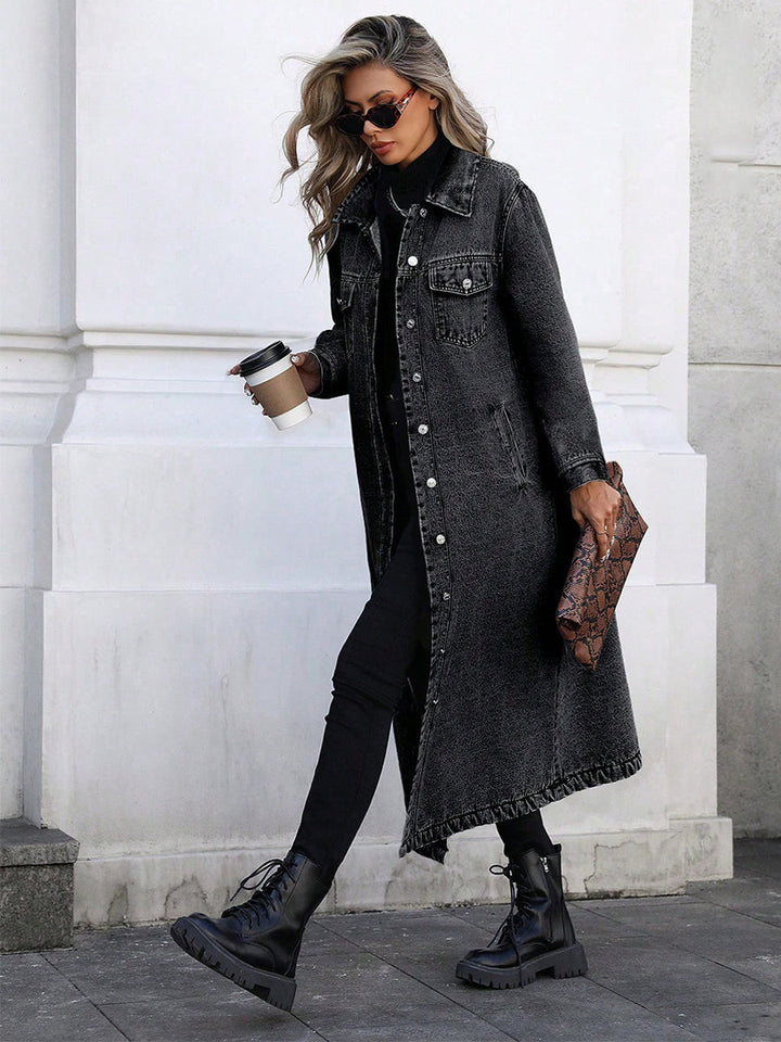 Maya | Veste en Jean Longue Élégante