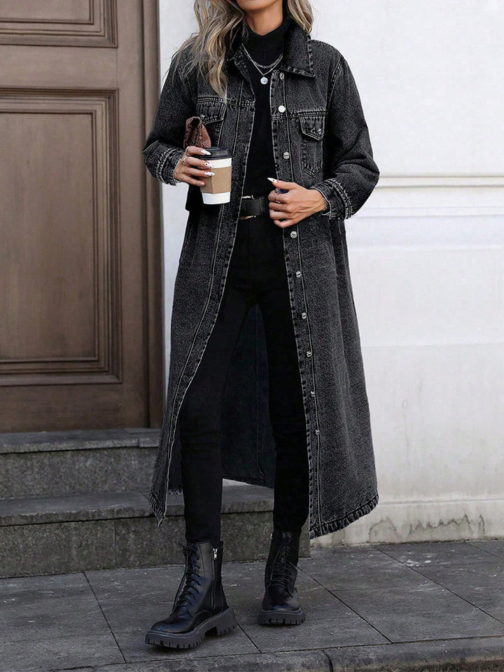Maya | Veste en Jean Longue Élégante