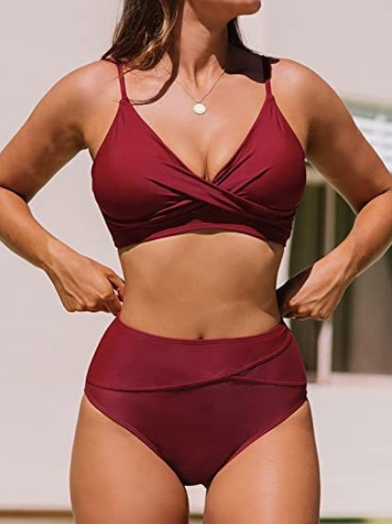 Bikini Froncé Taille Haute Maintien Renforcé