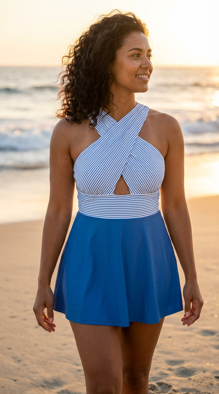 Robe de Bain Ventre Plat Décolleté en V