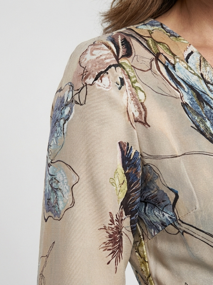 MARGARET | ROBE MAXI À MANCHES TROIS QUARTS EN FLEURS
