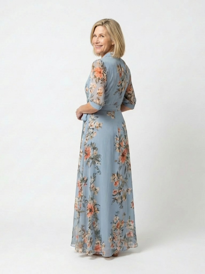 ELOWEN | ROBE MAXI À ENCOLURE EN V FLORALE