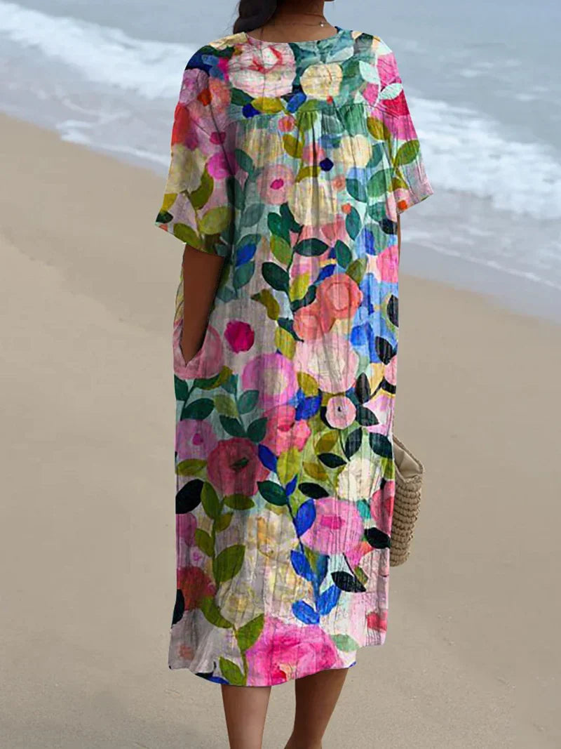 Margaret - Robe Florale Vibrante et Fluide