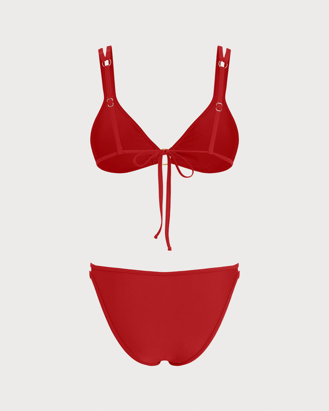 Ensemble de Bikini Triangle Rouge avec O-Ring