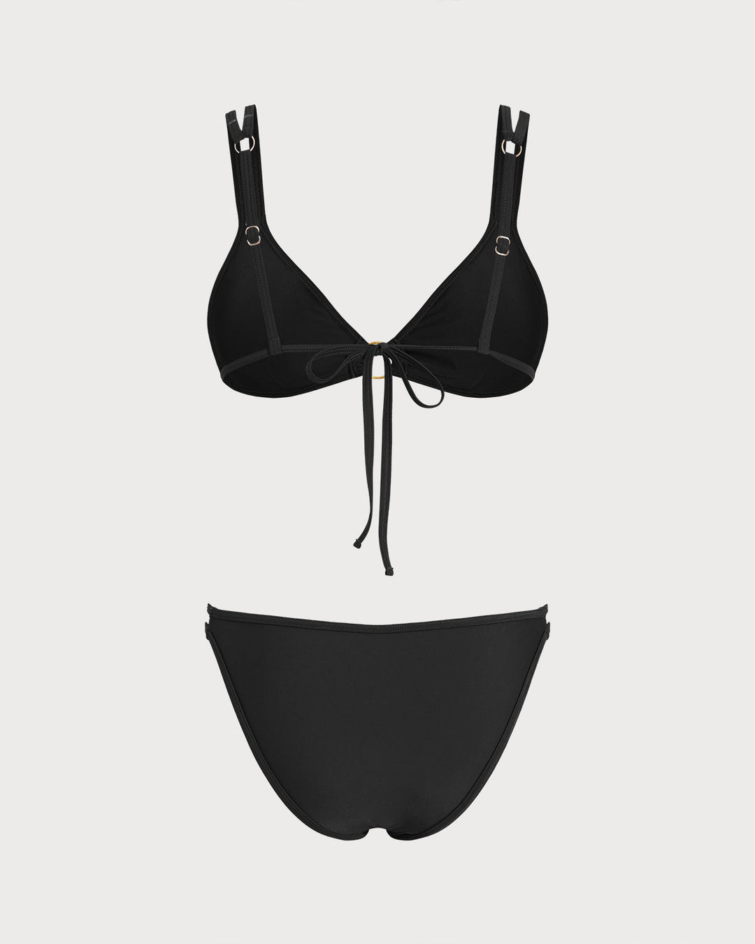 Ensemble de Bikini Triangle Noir avec O-Ring