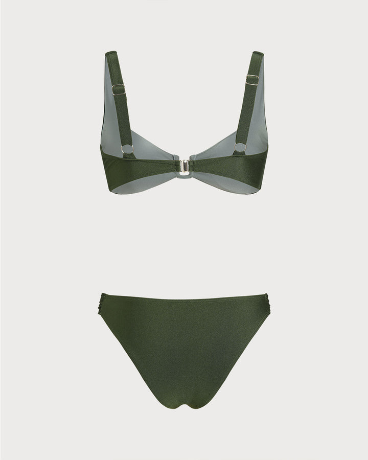 Ensembles de Bikini Bralette Contraste Vert