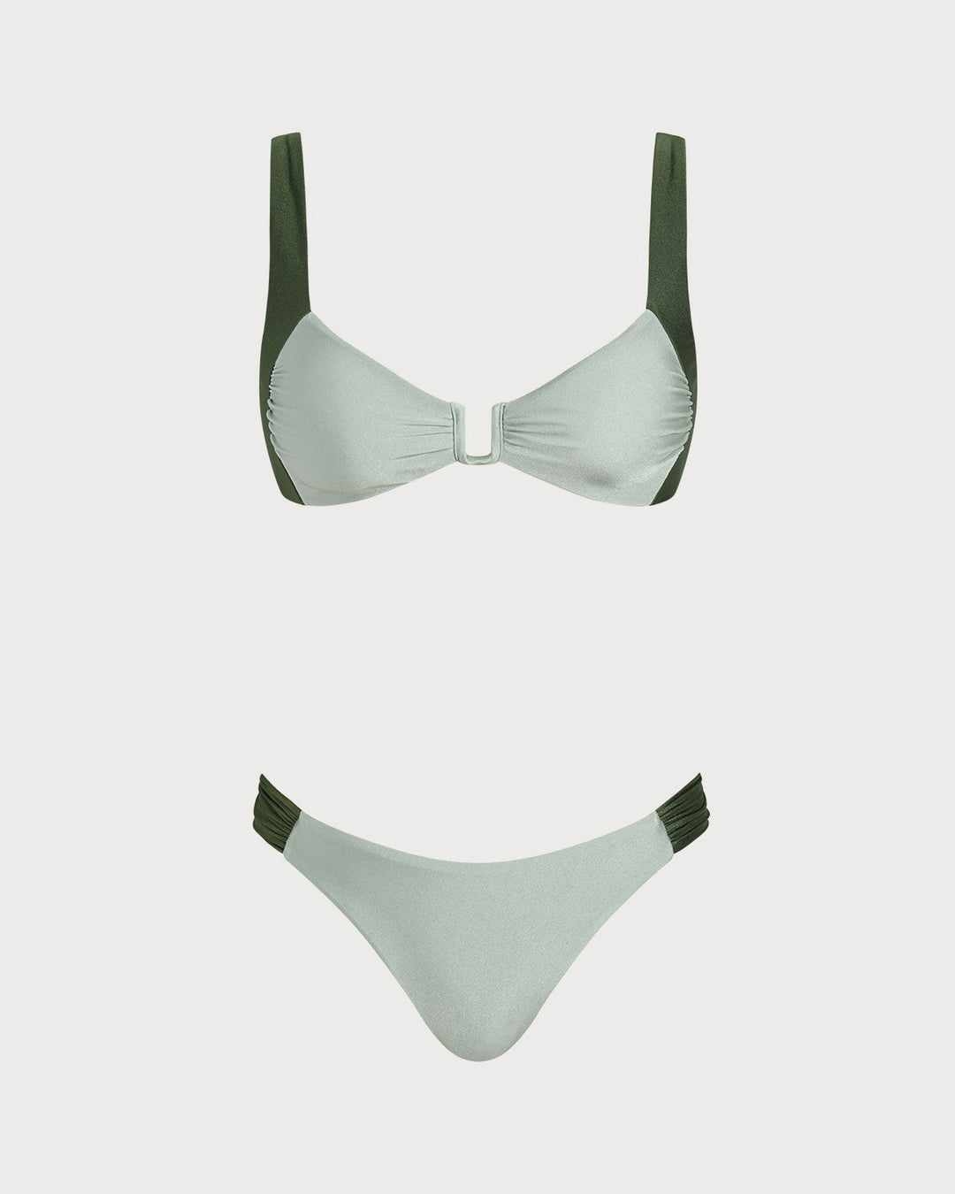 Ensembles de Bikini Bralette Contraste Vert