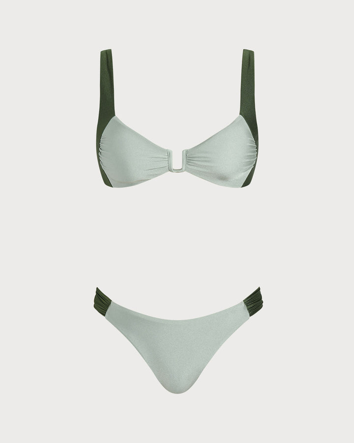 Ensembles de Bikini Bralette Contraste Vert
