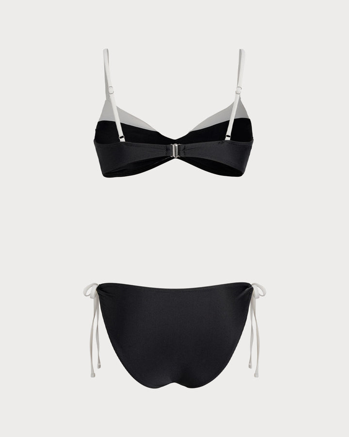 Ensembles de Bikini Bralette Noir Contrastant