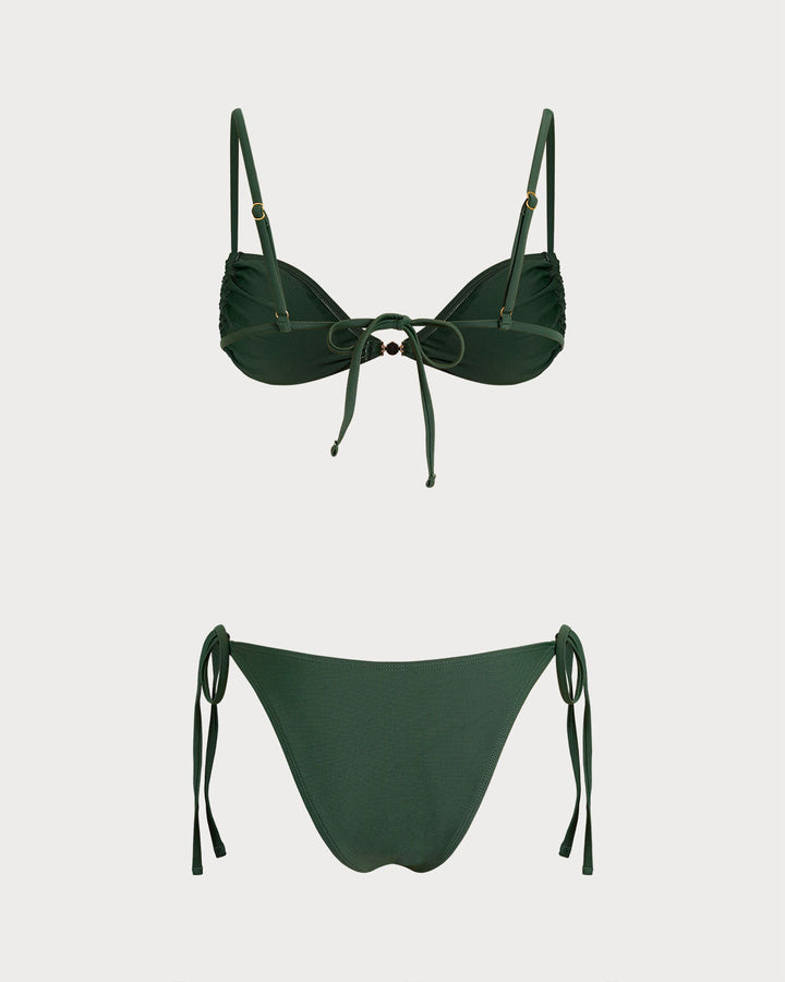 Ensembles de bikini à cordon de serrage triangle vert