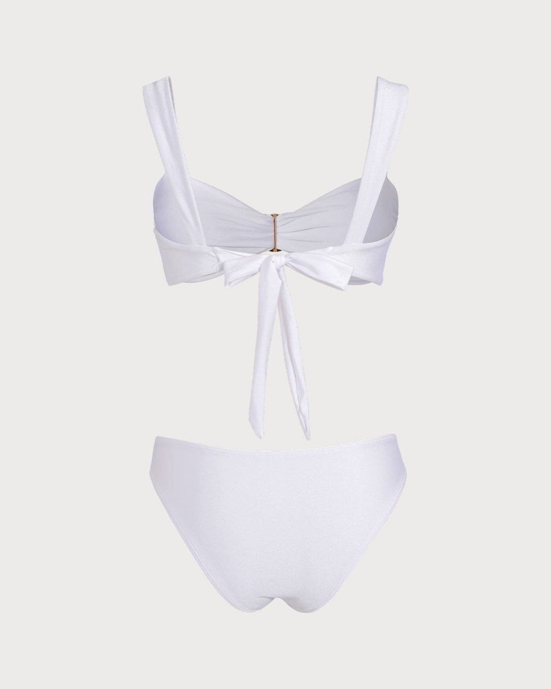 Ensembles de bikini à cordon de serrage blanc à décolleté en cœur