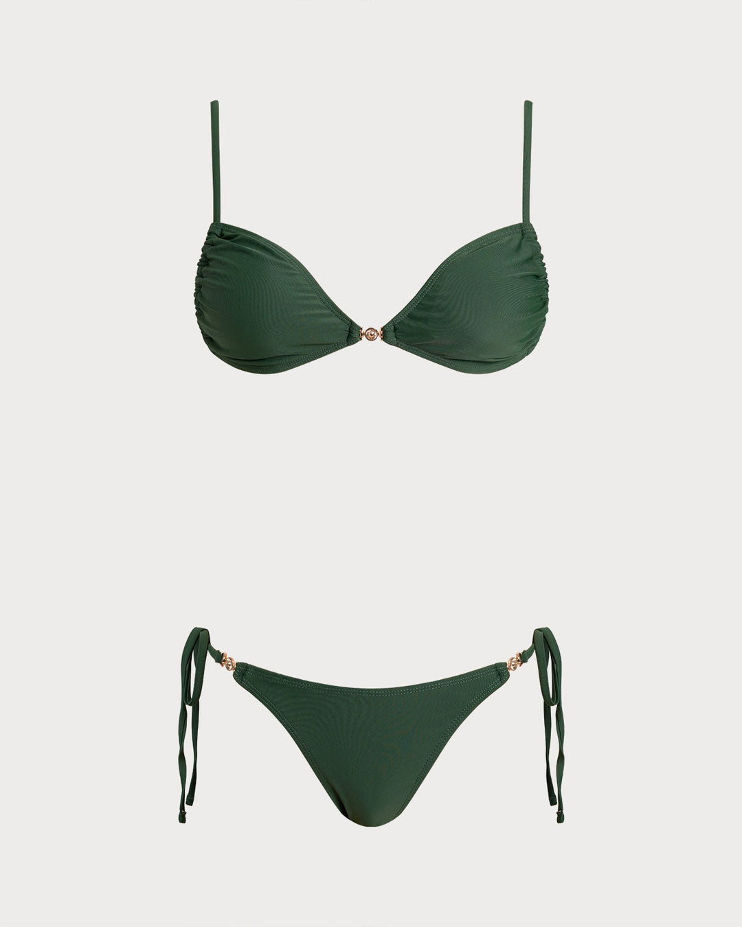 Ensembles de bikini à cordon de serrage triangle vert