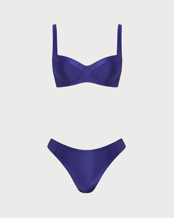 Ensemble de bikini à armatures avec décolleté cœur marine