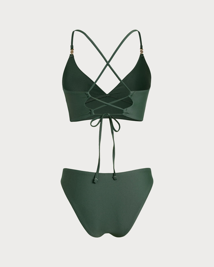 Ensemble de Tankini Vert X Croix