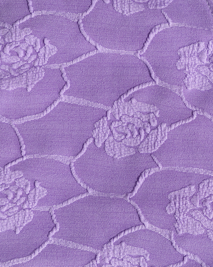 Ensemble de Bikini Bandeau Texturé Floral Violet