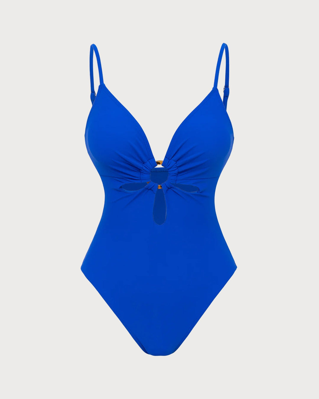 Maillot de bain une pièce découpé en O-ring bleu