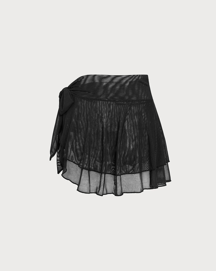 Couverture en Maille Noire Froncée